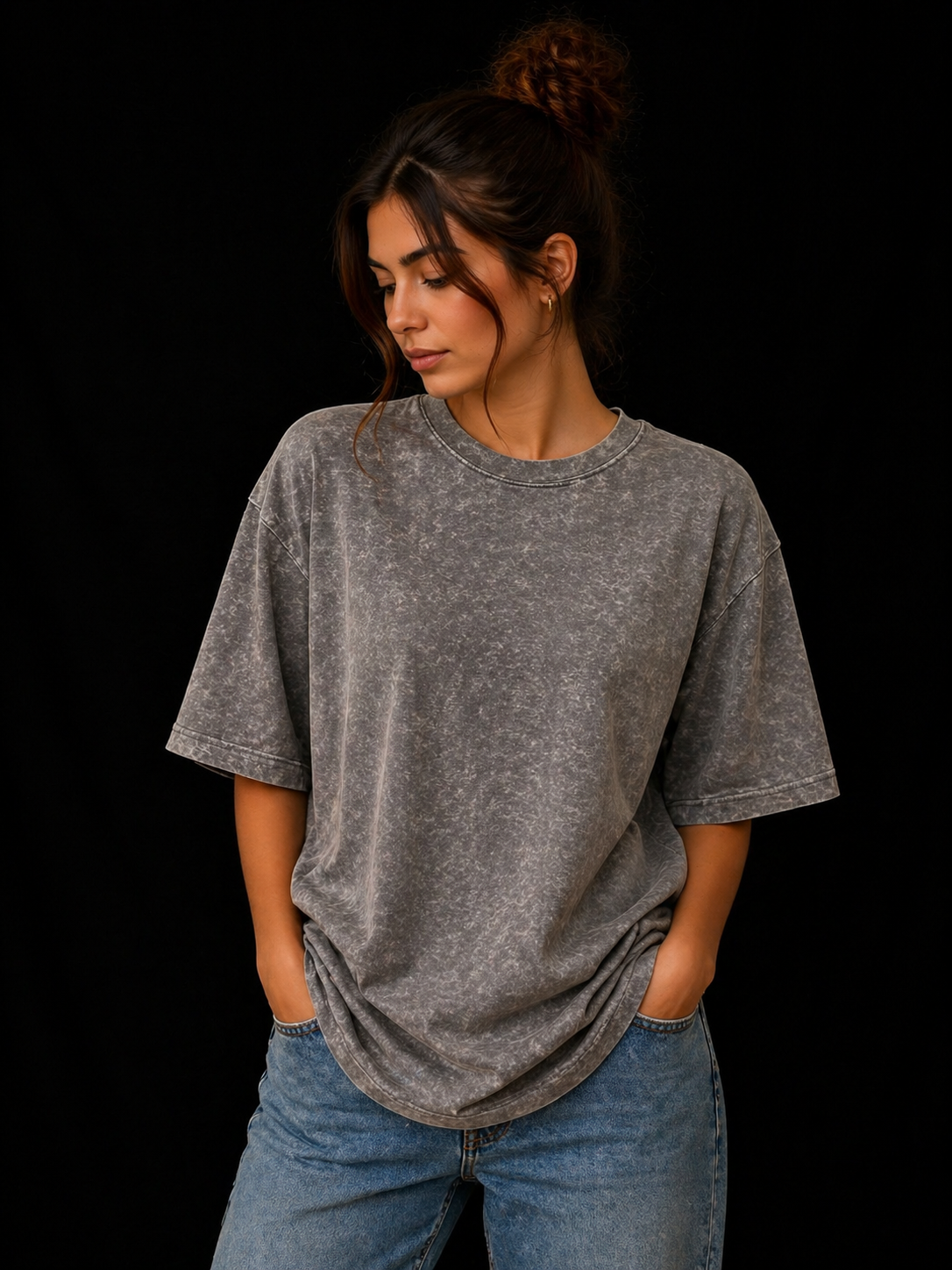 Washed Grey Oversized T-Shirt - W